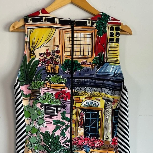 Alice + Olivia Coley Print Sleeveless Mini Dress Size 10 Vacation Dreams - Picture 8 of 13